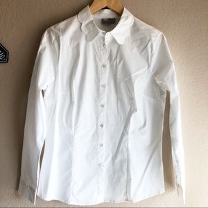 NWOT ASOS white scallop collar dress shirt